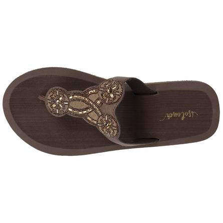 Chanclas Mujer YOGA sofisticada Marrón - Isotoner