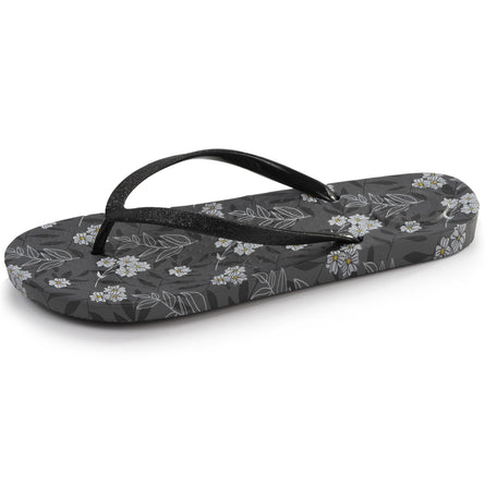 Chanclas Mujer estampado Floral negro - Isotoner