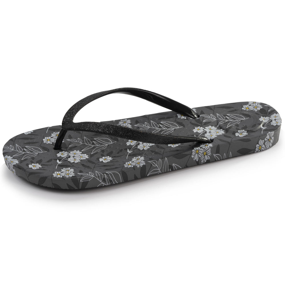 Chanclas Mujer estampado Floral negro - Isotoner