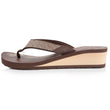 Chanclas Mujer perlas con tacón Oro/Marrón