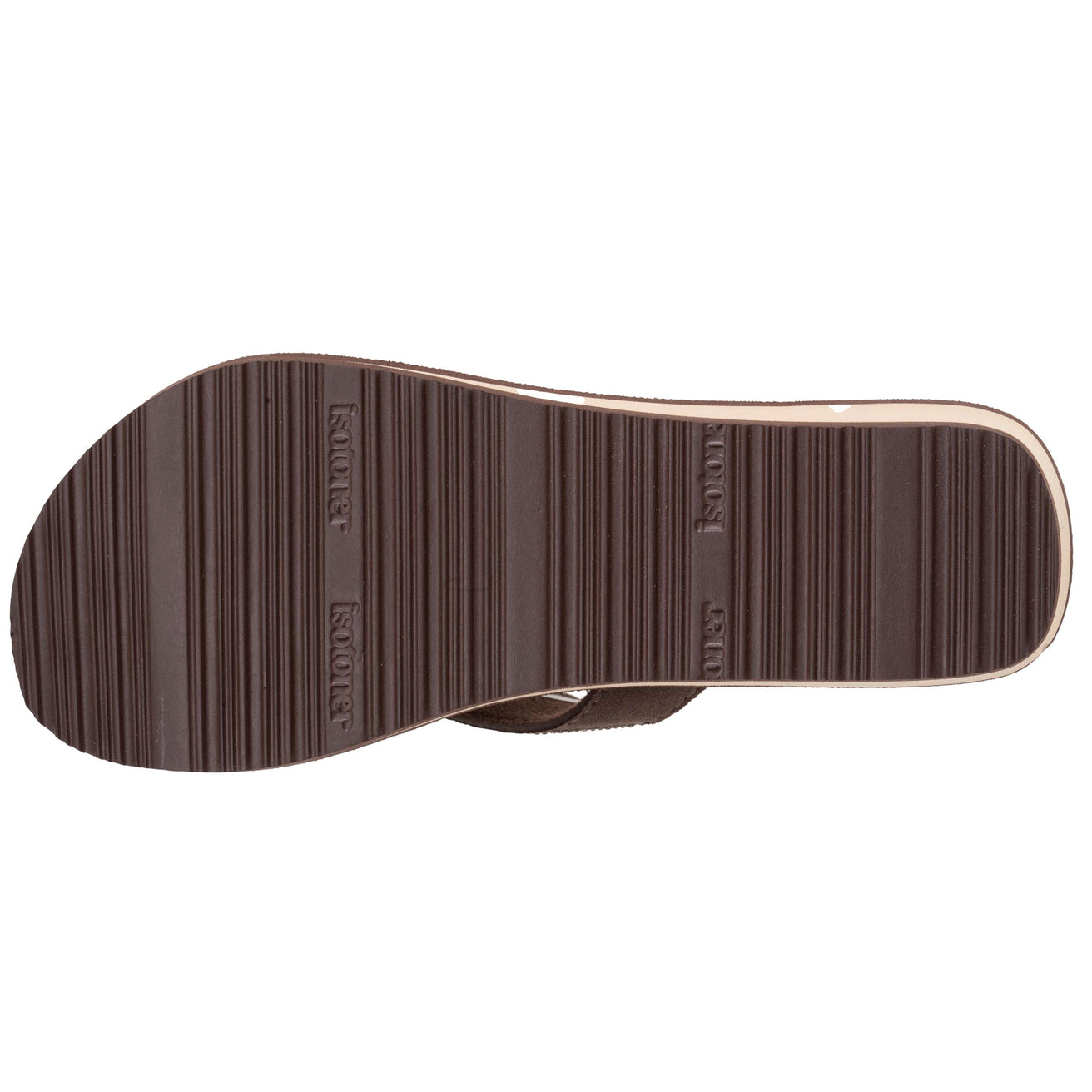 Chanclas Mujer perlas con tacón Oro/Marrón