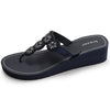 Chanclas Mujer perlas con tacón Verde Pato marine Isotoner
