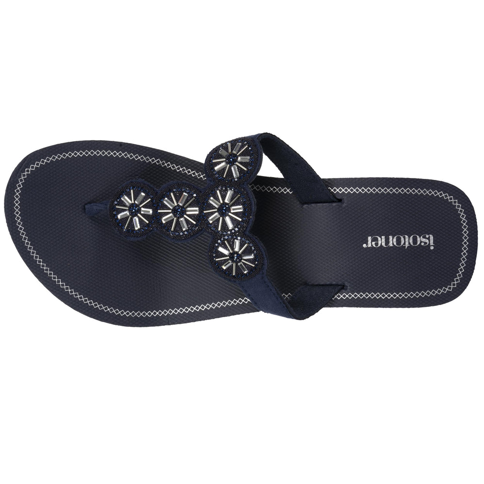 Chanclas Mujer perlas con tacón Marino - Isotoner