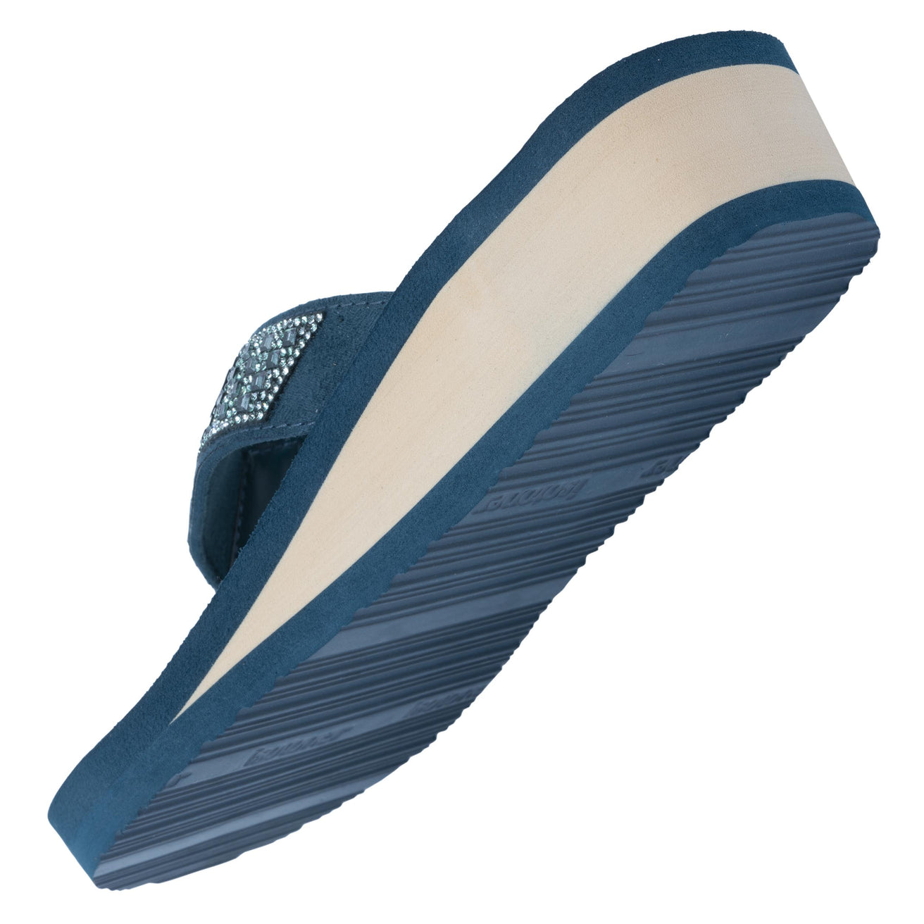 Chanclas Mujer perlas con tacón Verde Pato