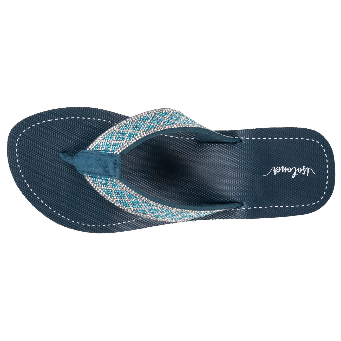 Chanclas Mujer tacón purpurina Verde Pato