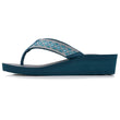 Chanclas Mujer tacón purpurina Verde Pato