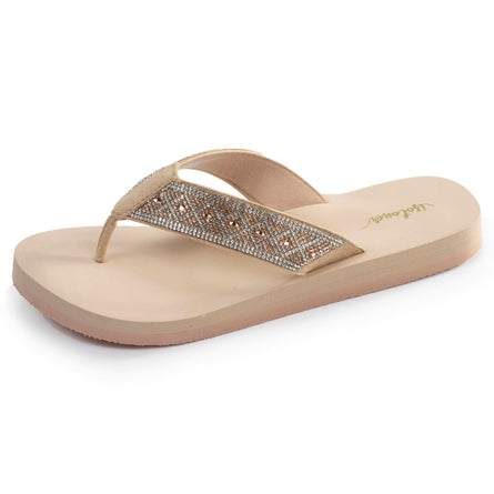 Chanclas Mujer tira ancha sofisticada Beige - Isotoner