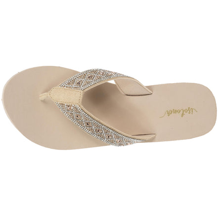 Chanclas Mujer tira ancha sofisticada Beige - Isotoner