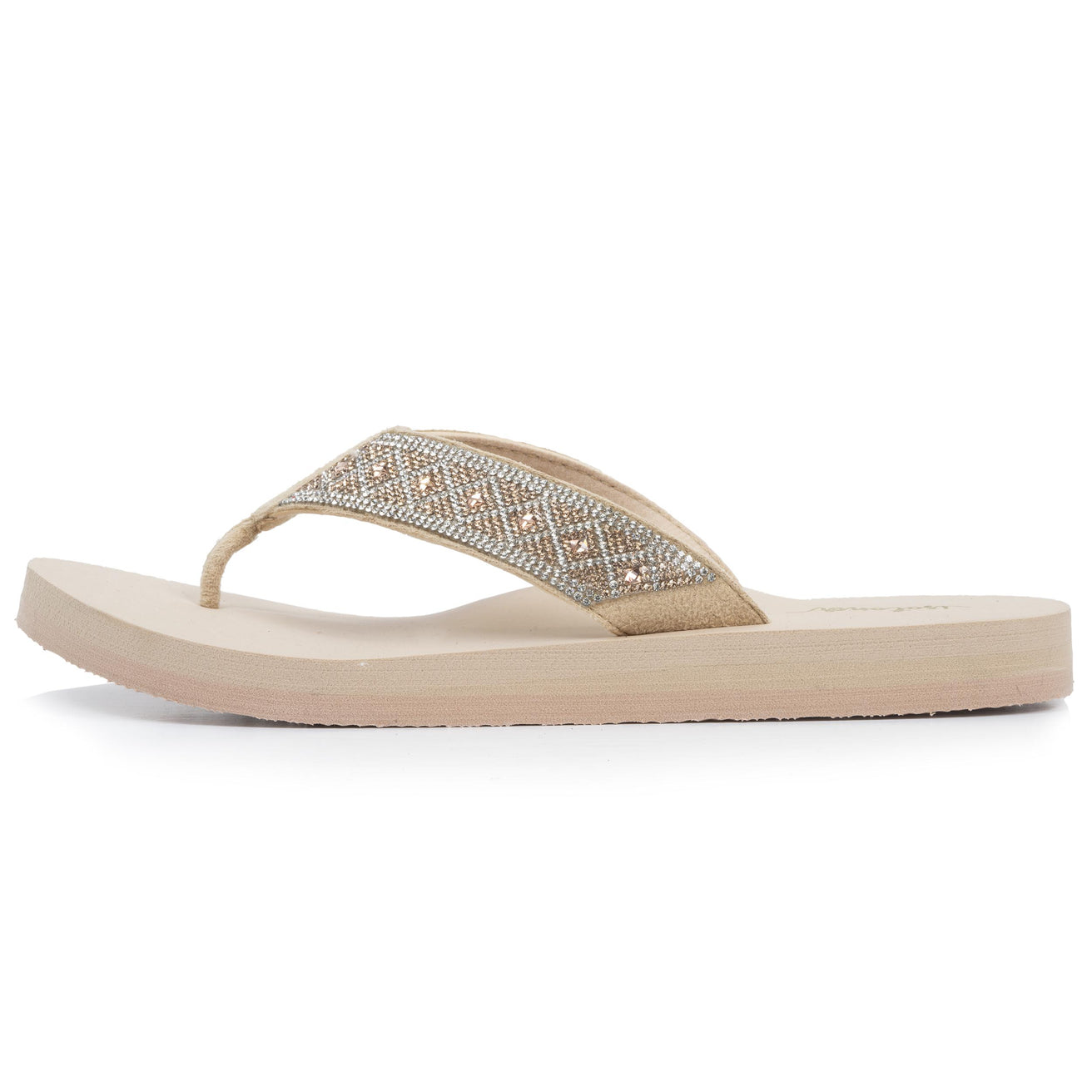 Chanclas Mujer tira ancha sofisticada Beige