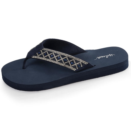 Chanclas Mujer tira ancha sofisticada Marino - Isotoner