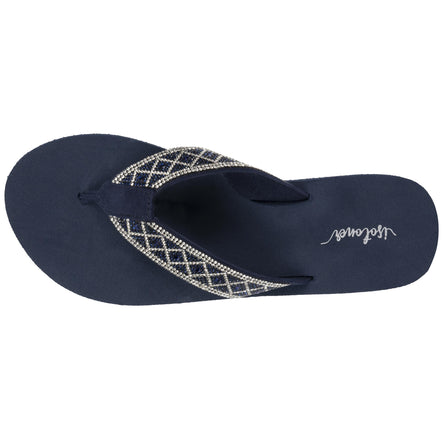 Chanclas Mujer tira ancha sofisticada Marino - Isotoner