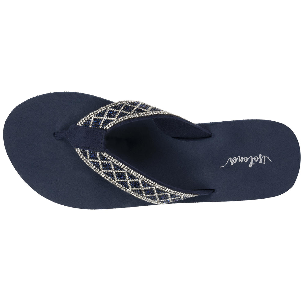 Chanclas Mujer tira ancha sofisticada Marino - Isotoner