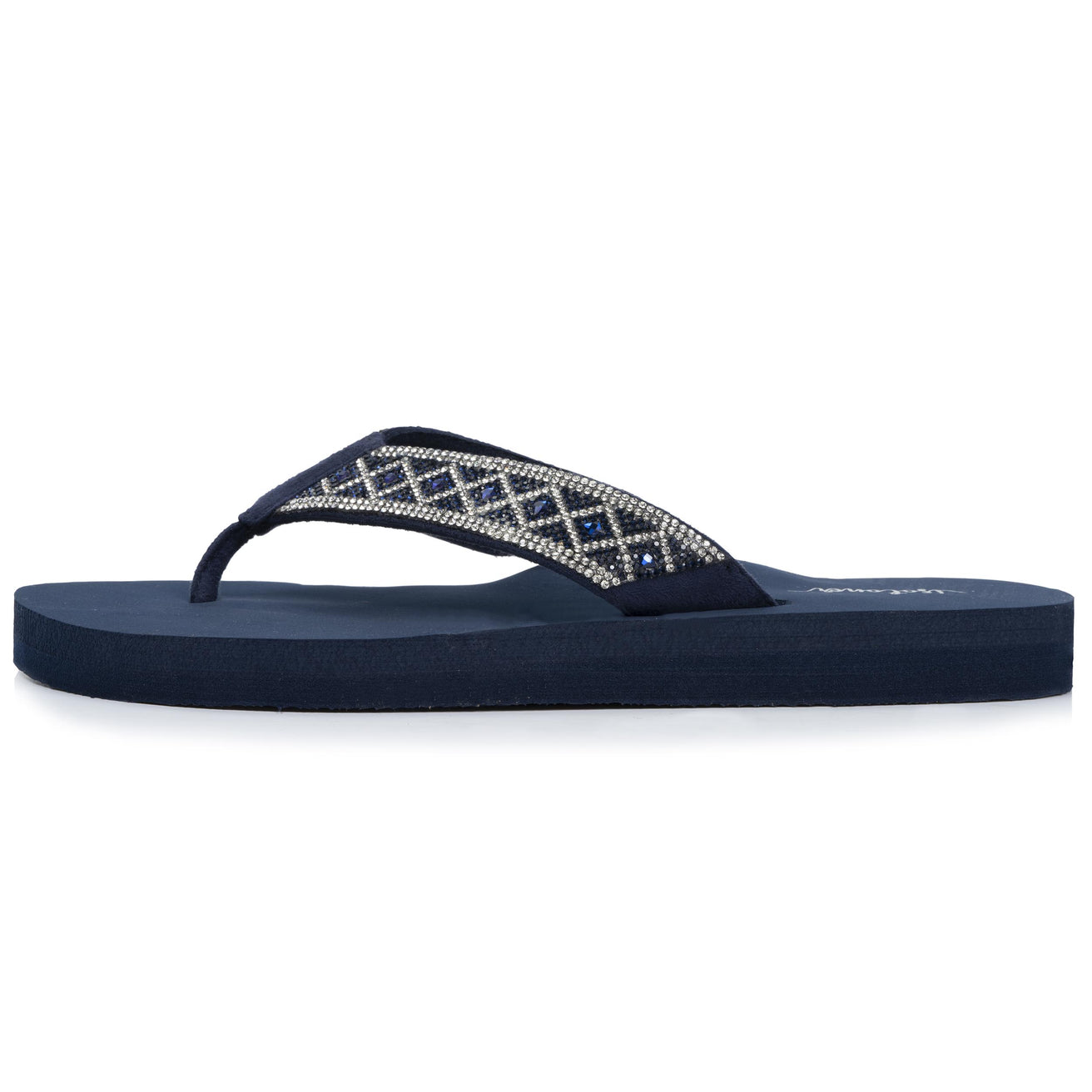 Chanclas Mujer tira ancha sofisticada Marino