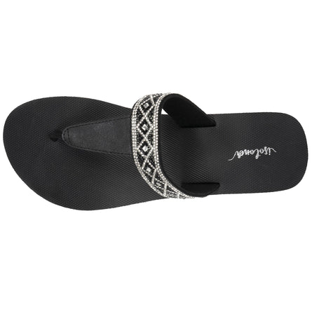Chanclas Mujer ancho tiras con tacón Negro - Isotoner