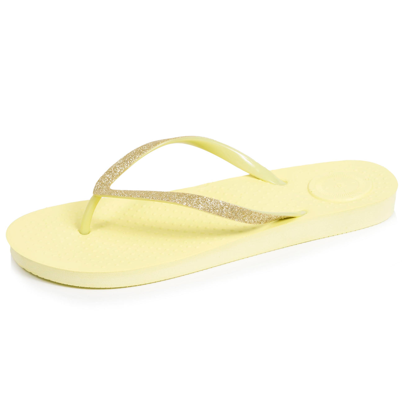 Chanclas Mujer tira purpurina Amarillo