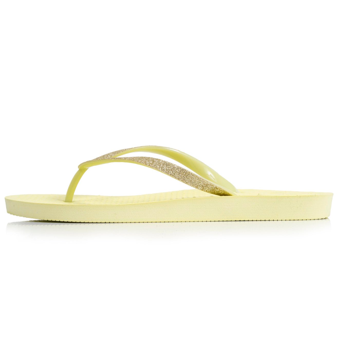 Chanclas Mujer tira purpurina Amarillo