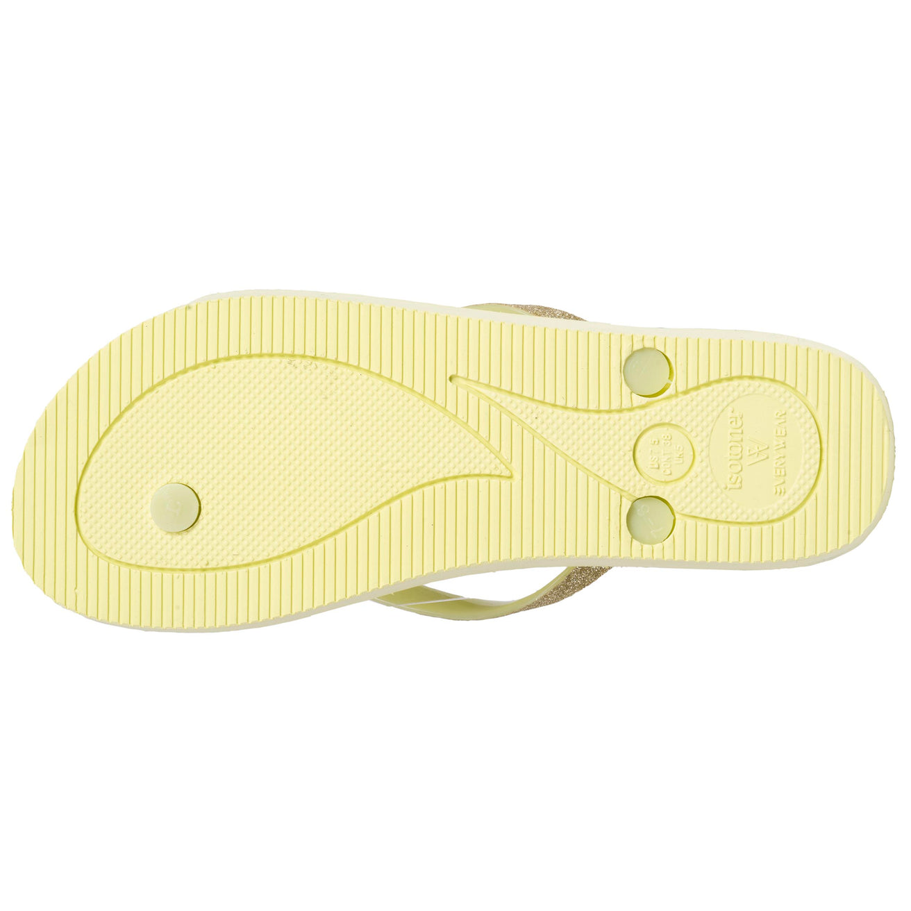 Chanclas Mujer tira purpurina Amarillo