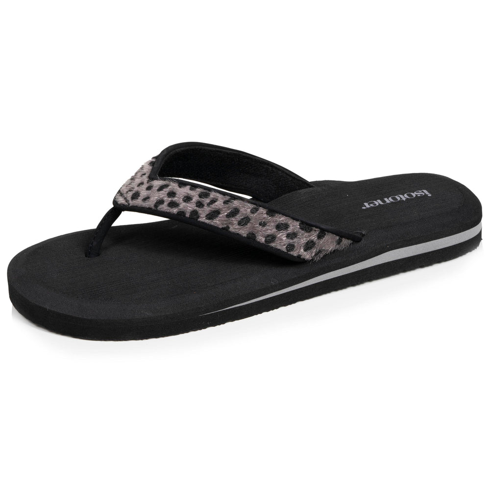 Chanclas Mujer yoga jungla Leopardo/Negro - Isotoner
