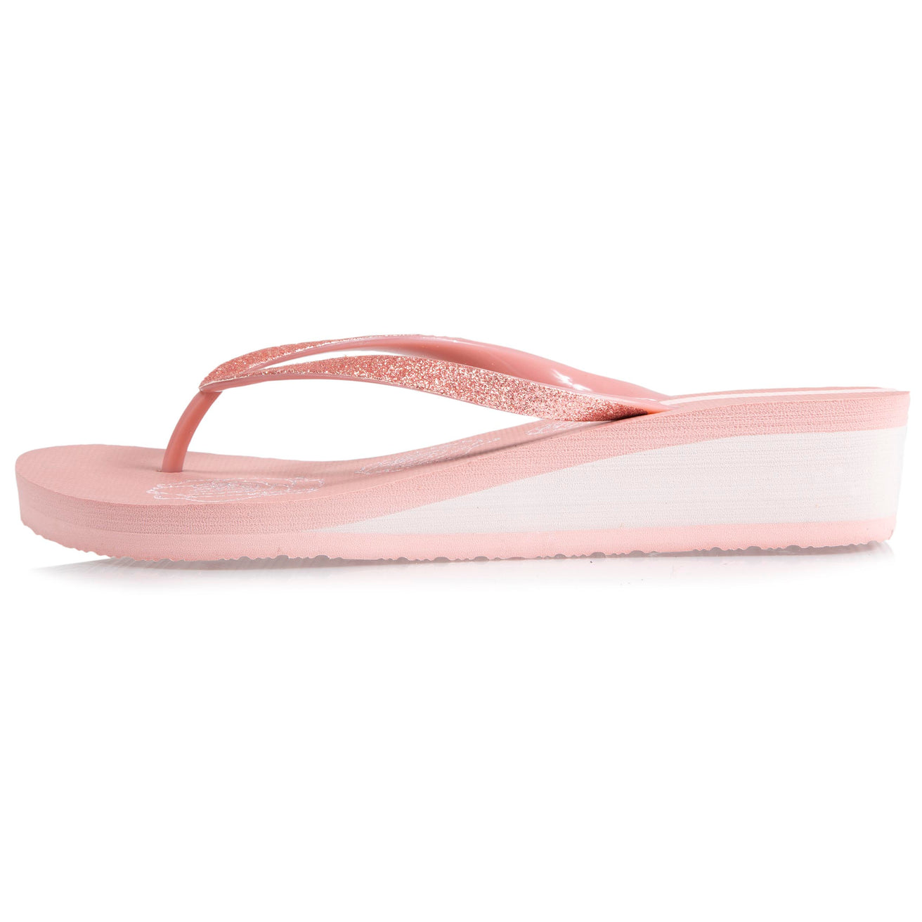Chanclas Mujer estampado floral con tacón Rosa