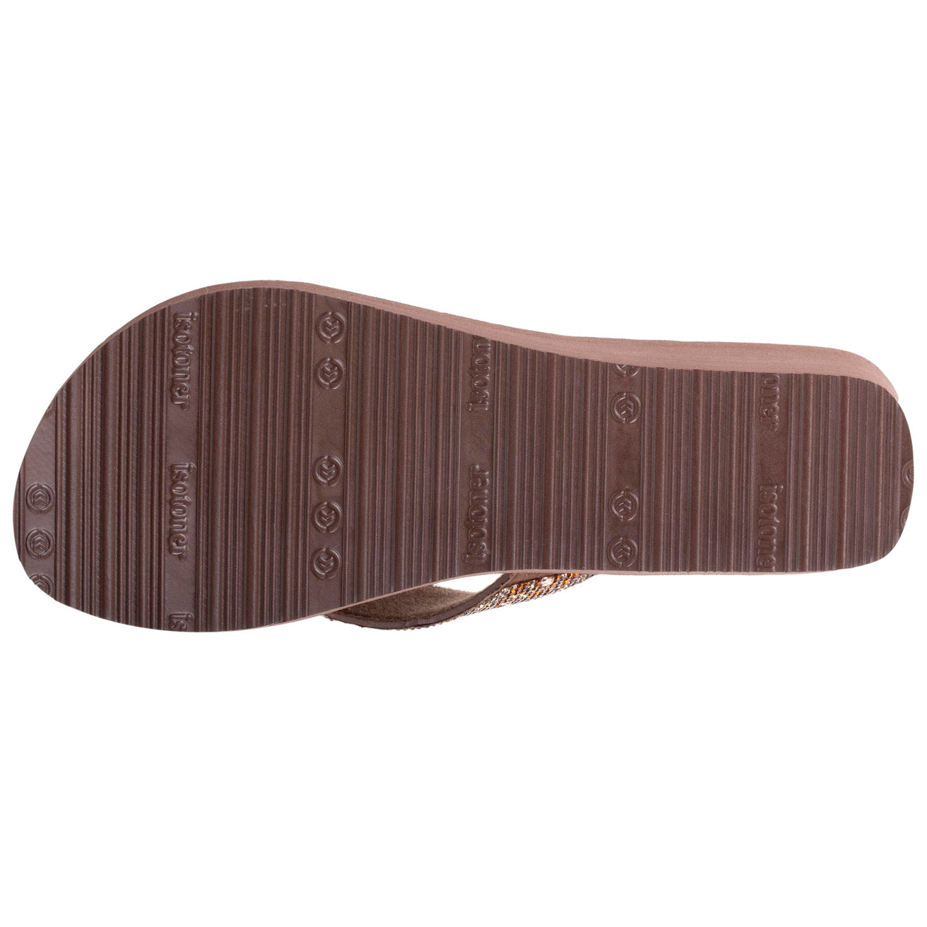 Chanclas Mujer perlas con tacón Marrón