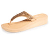 Chanclas Mujer con strass y tacón Negro beige Isotoner