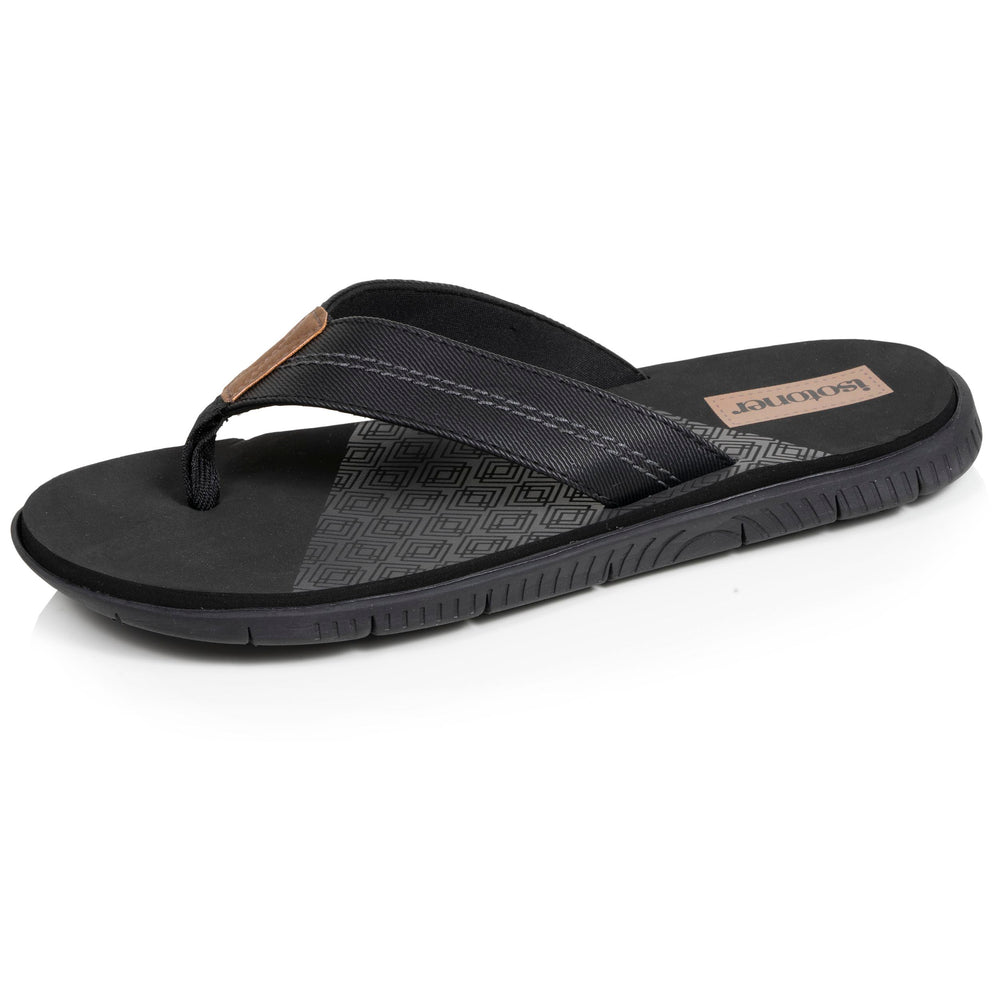 Chanclas sport Hombre confort Negro logo - Isotoner