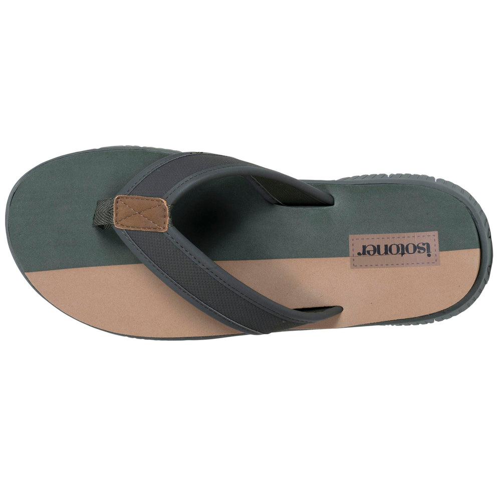 Chanclas sport Hombre confort Caqui bicolor - Isotoner