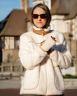 Chaqueta sherpa Mujer mangas largas Crudo