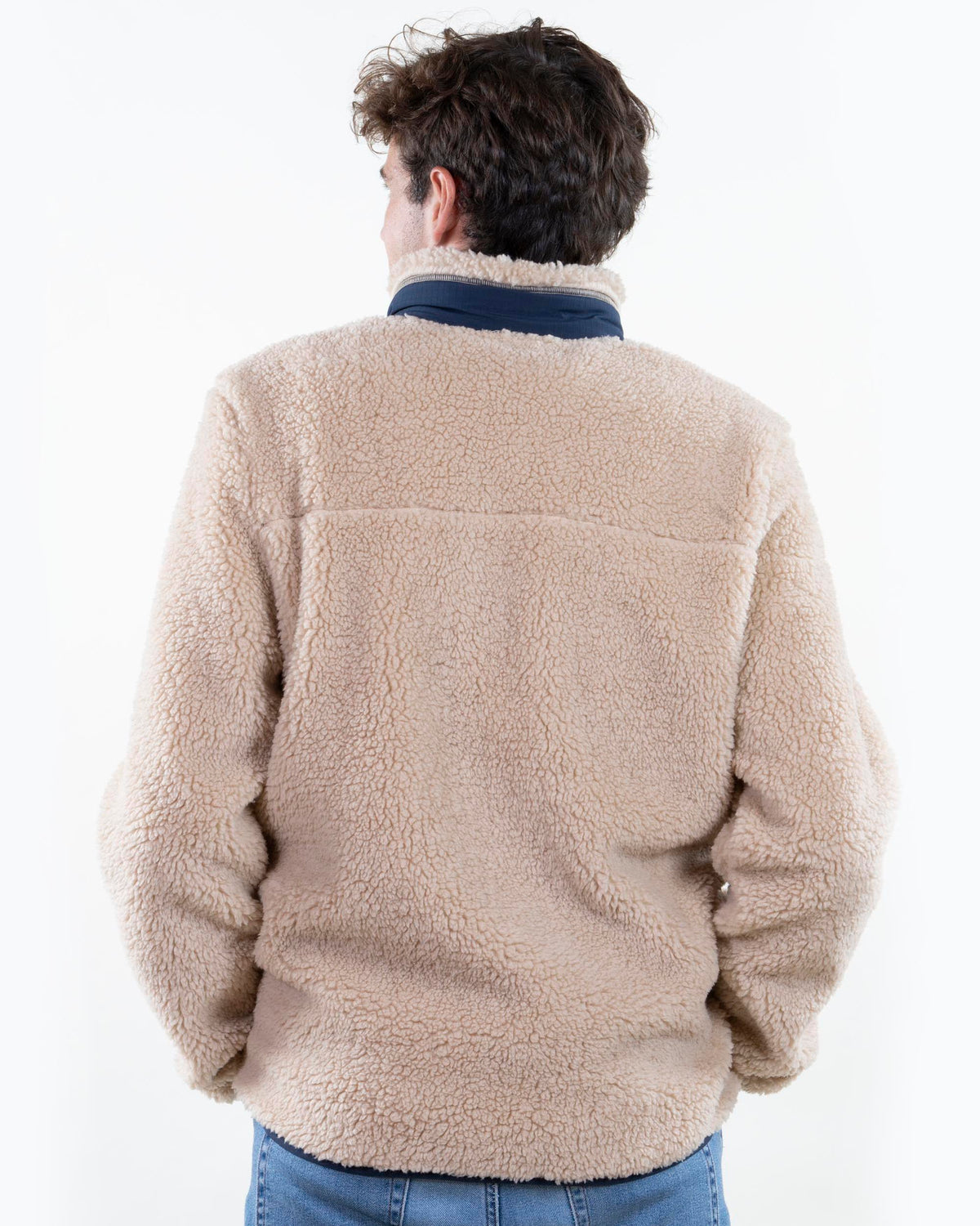 Chaqueta sherpa Hombre mangas largas Beige