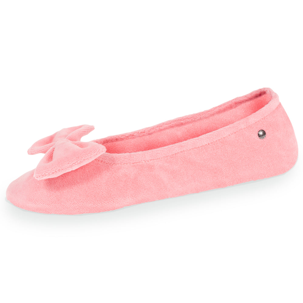 Zapatillas de casa Bailarinas Mujer lazo grande Coral - Isotoner