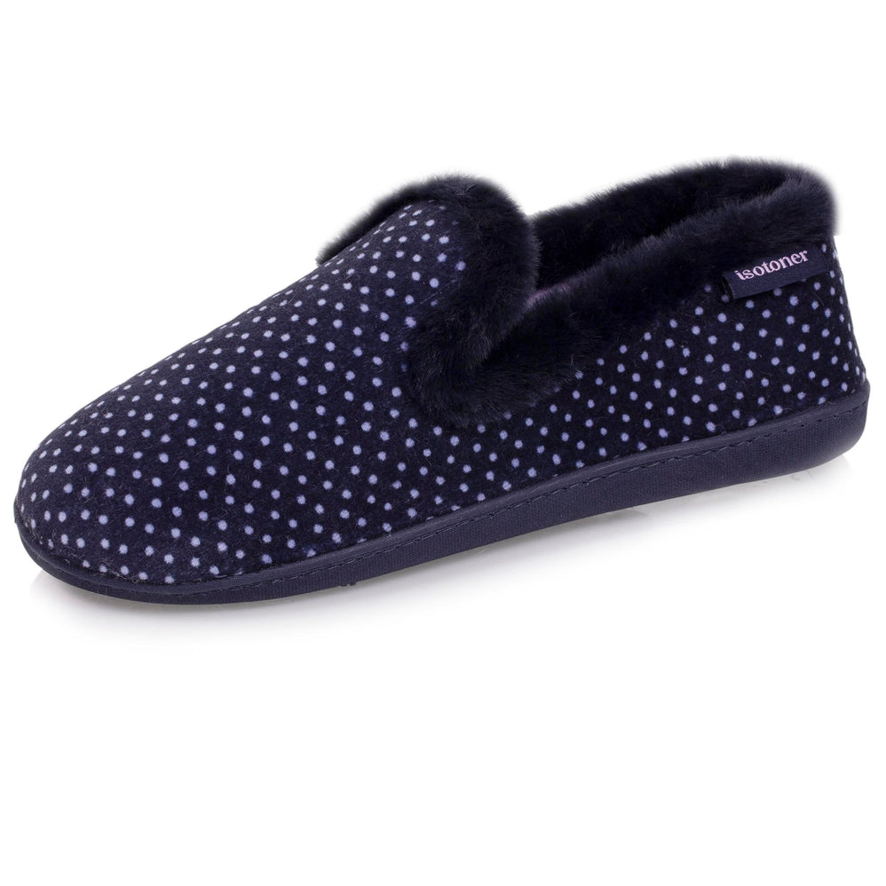 Zapatillas de casa Cerradas Mujer Lunares marino - Isotoner
