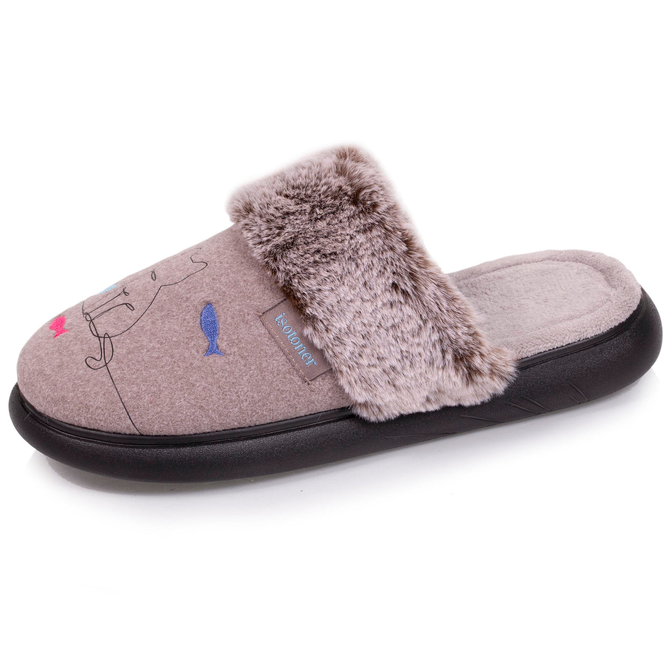 Zapatillas de casa Chinelas Mujer gato Topo