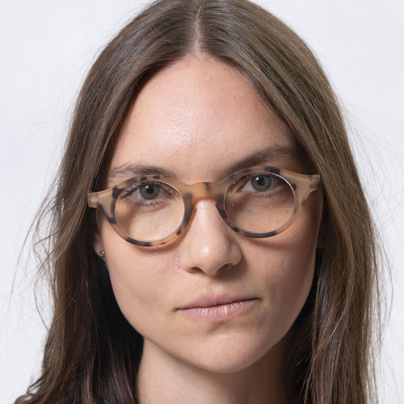 Gafas de lectura unisex redondas Carey claro