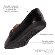 Mocasines Negro Mujer cadena dorada