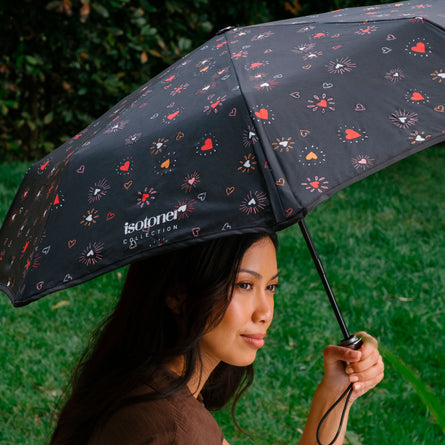 Paraguas X-TRA RESISTENTE ALPHA 23 cm Corazón Rojo - Isotoner