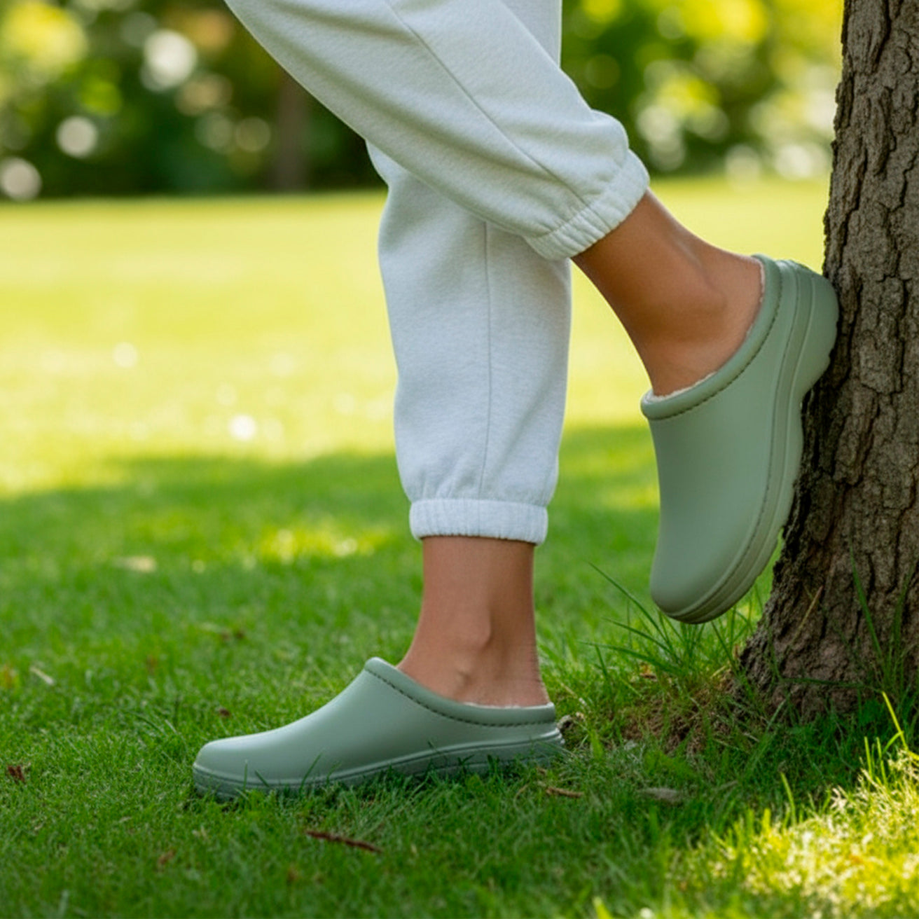 Zuecos de jardín Mujer forro Caqui