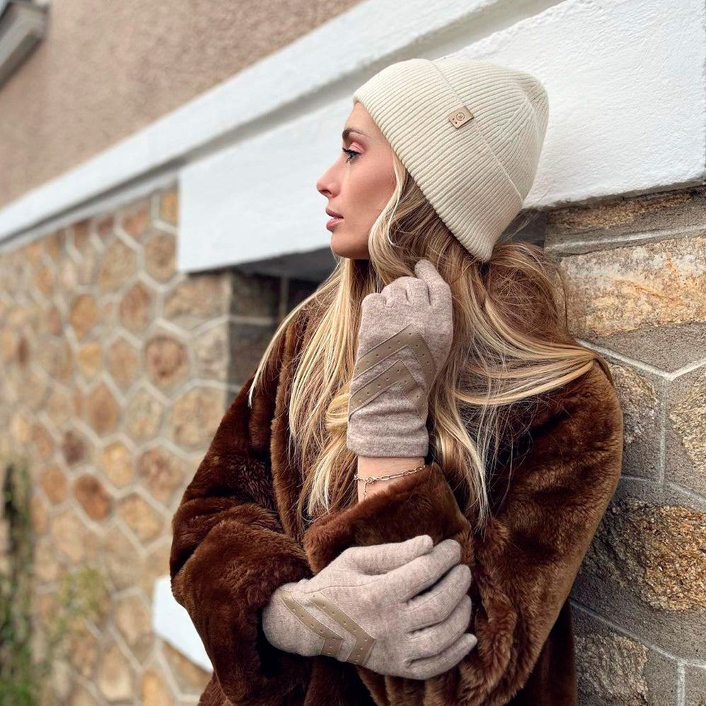 Guantes Mujer táctiles lana Beige - Isotoner