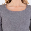 Camiseta de cuello cuadrado Mujer Gris jaspeado