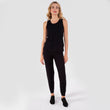 Camiseta sin mangas Mujer malla acanalado Negro