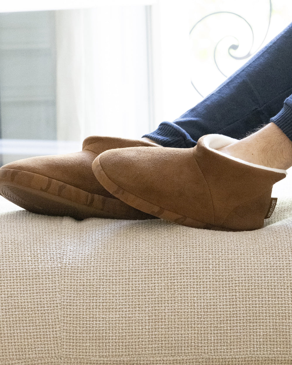 Zapatillas de casa Botines Hombre ante Camel - Isotoner