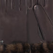 Guantes Mujer cuero bordes de piel Marrón/Leopardo
