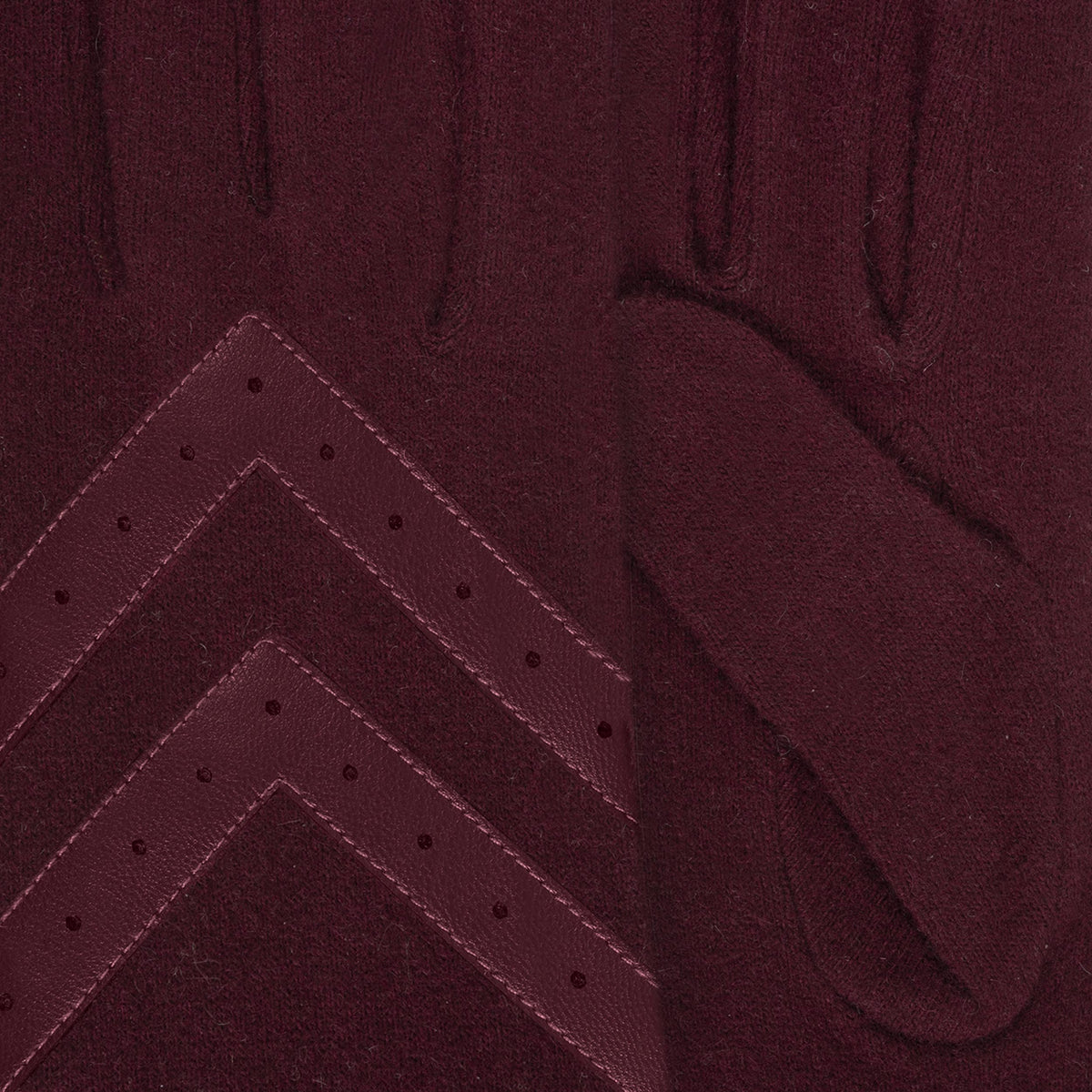 Guantes Mujer táctiles lana Burdeos