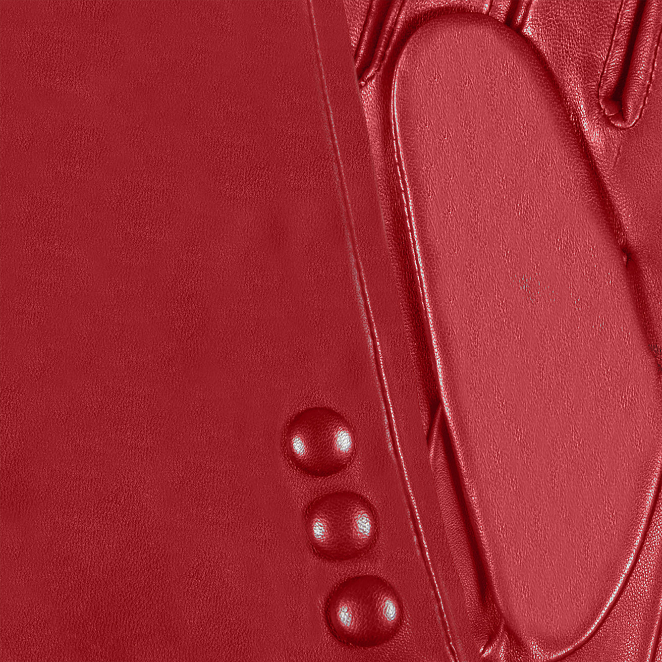 Guantes Mujer cuero 3 botones Rojo