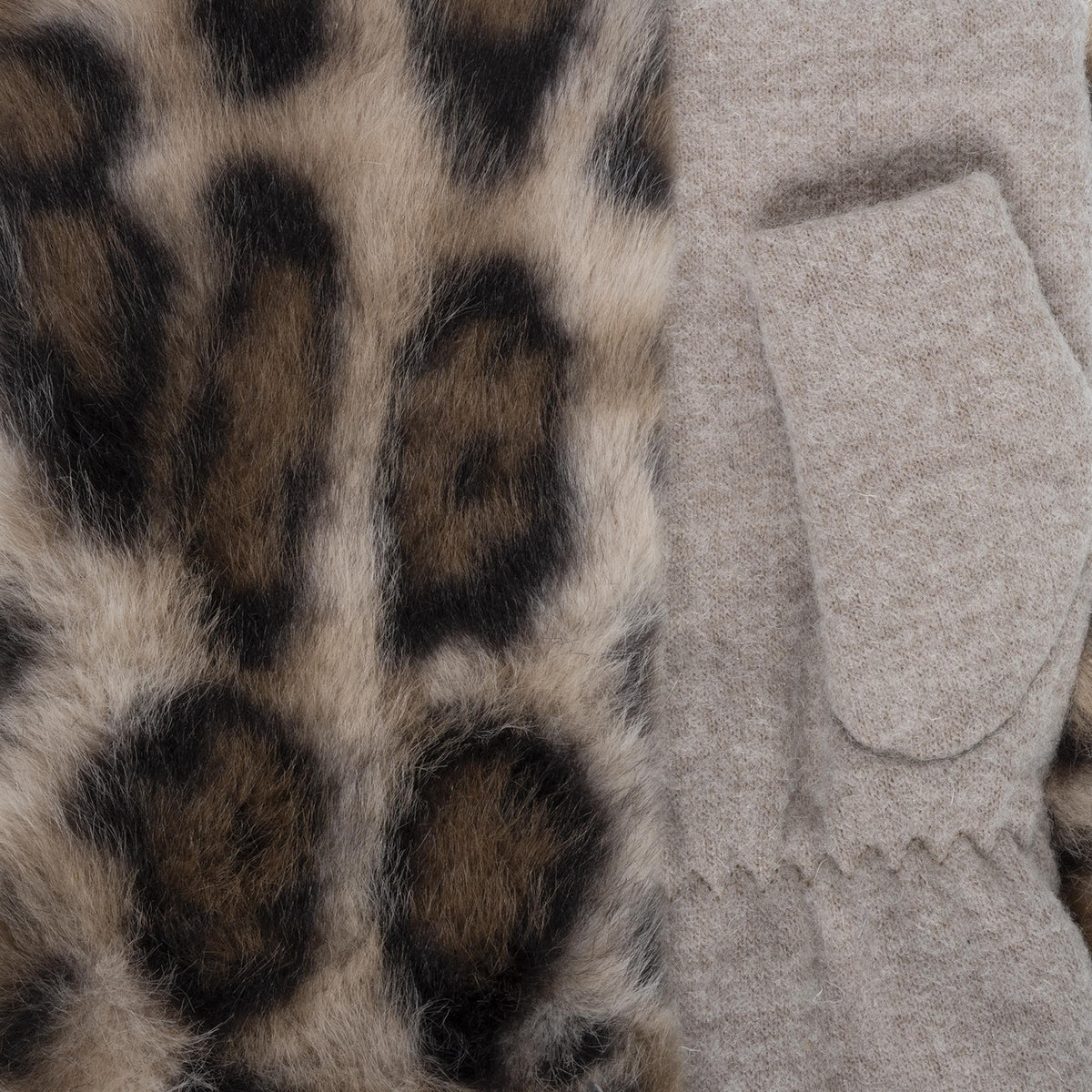 Mitones Mujer Piel de imitación Leopardo/Beige