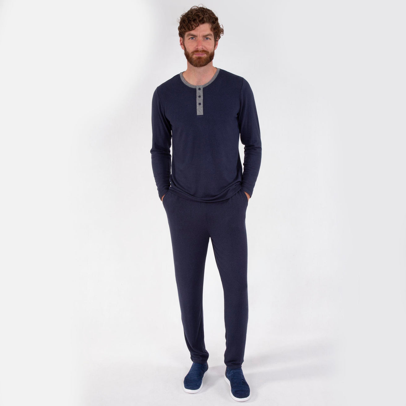 Pantalón elástico Hombre Azul marino