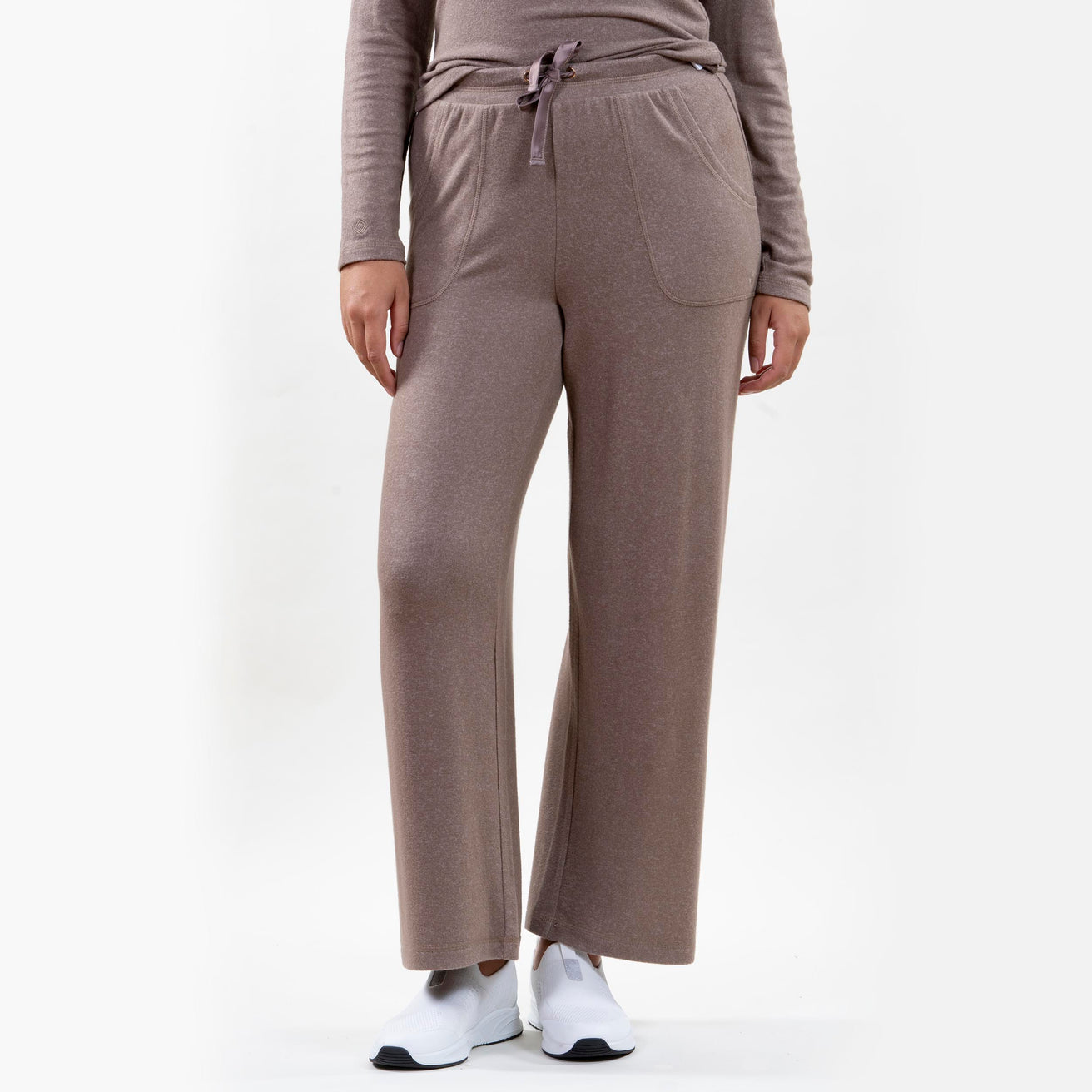 Pantalón pierna ancha Mujer Topo jaspeado