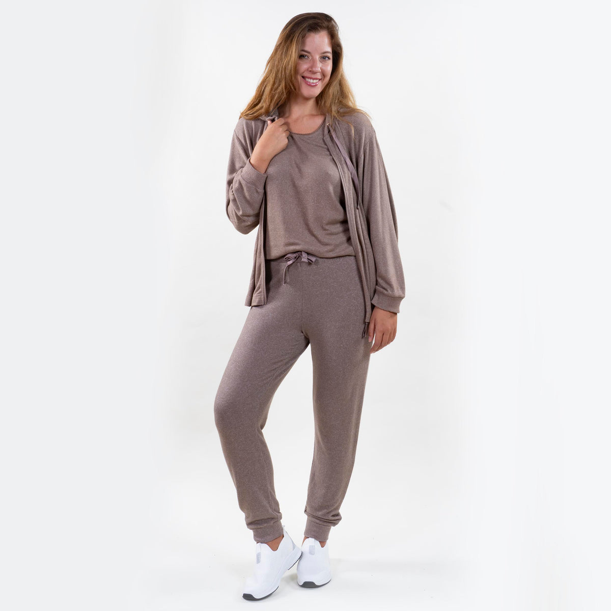 Sudadera con capucha Mujer Topo jaspeado