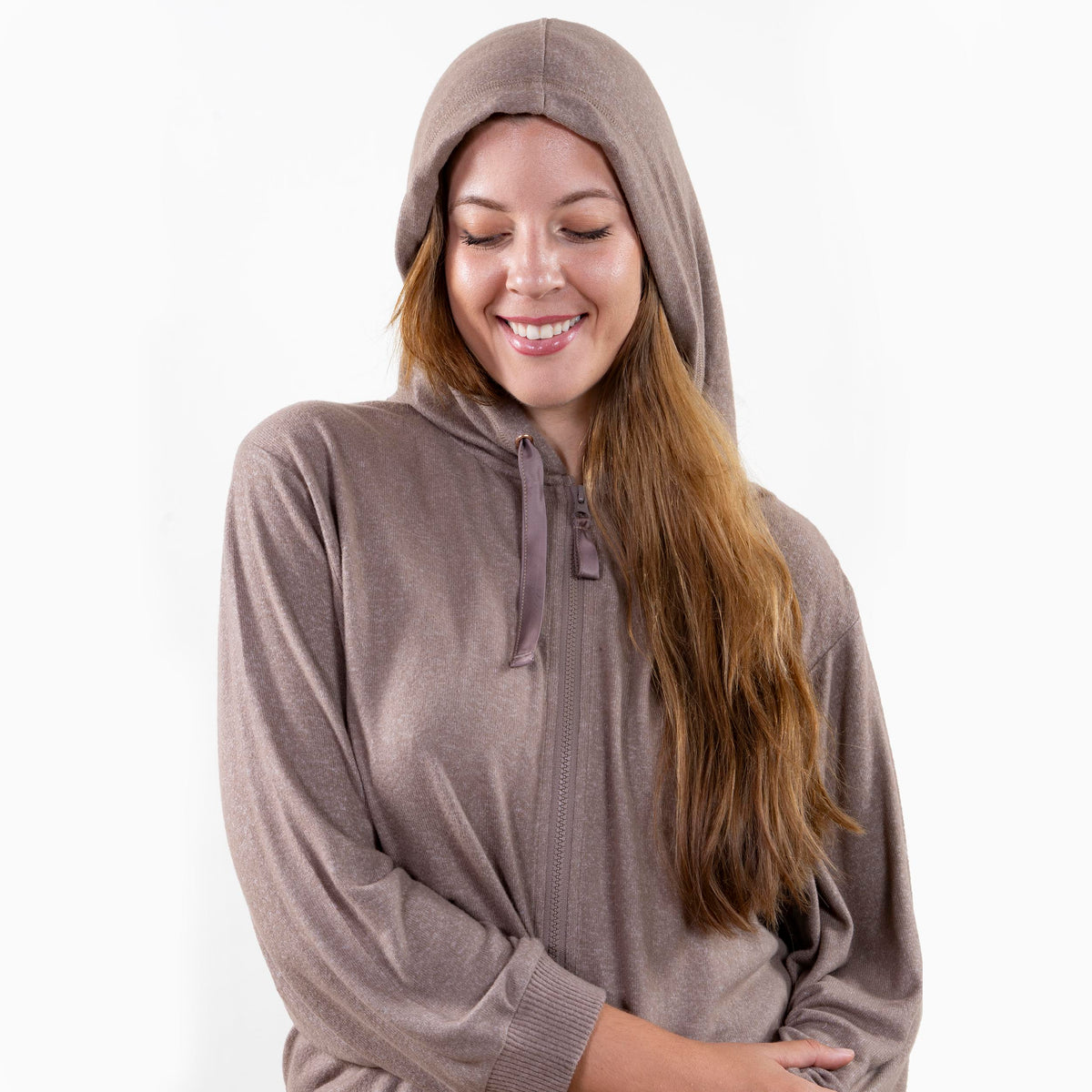 Sudadera con capucha Mujer Topo jaspeado