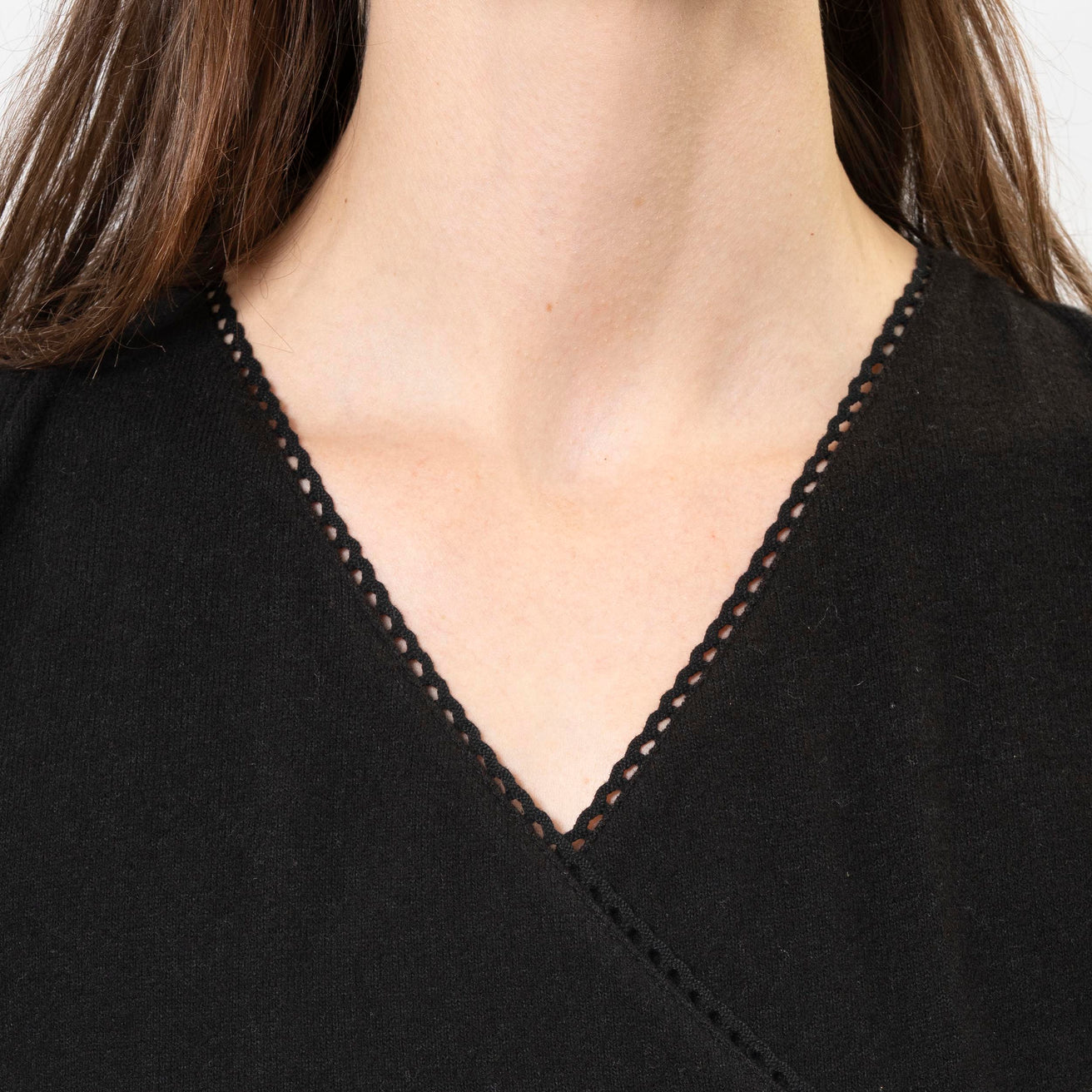Camiseta cruzada Mujer Negro