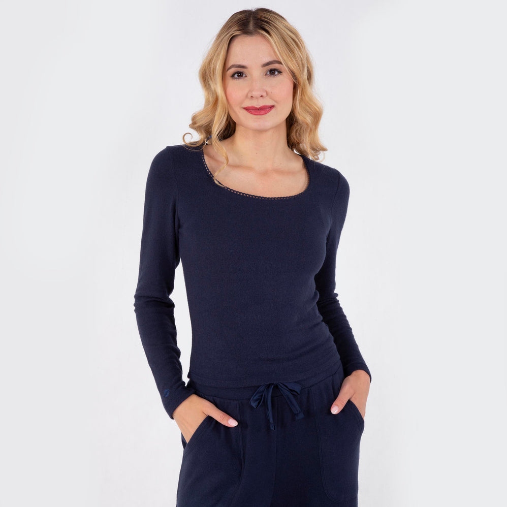 Camiseta de cuello cuadrado Mujer Marino - Isotoner